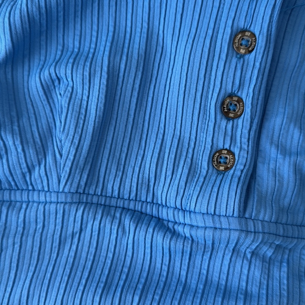 Albion Ribbed Blue Button-Front Swimsuit - Picture 5 of 5